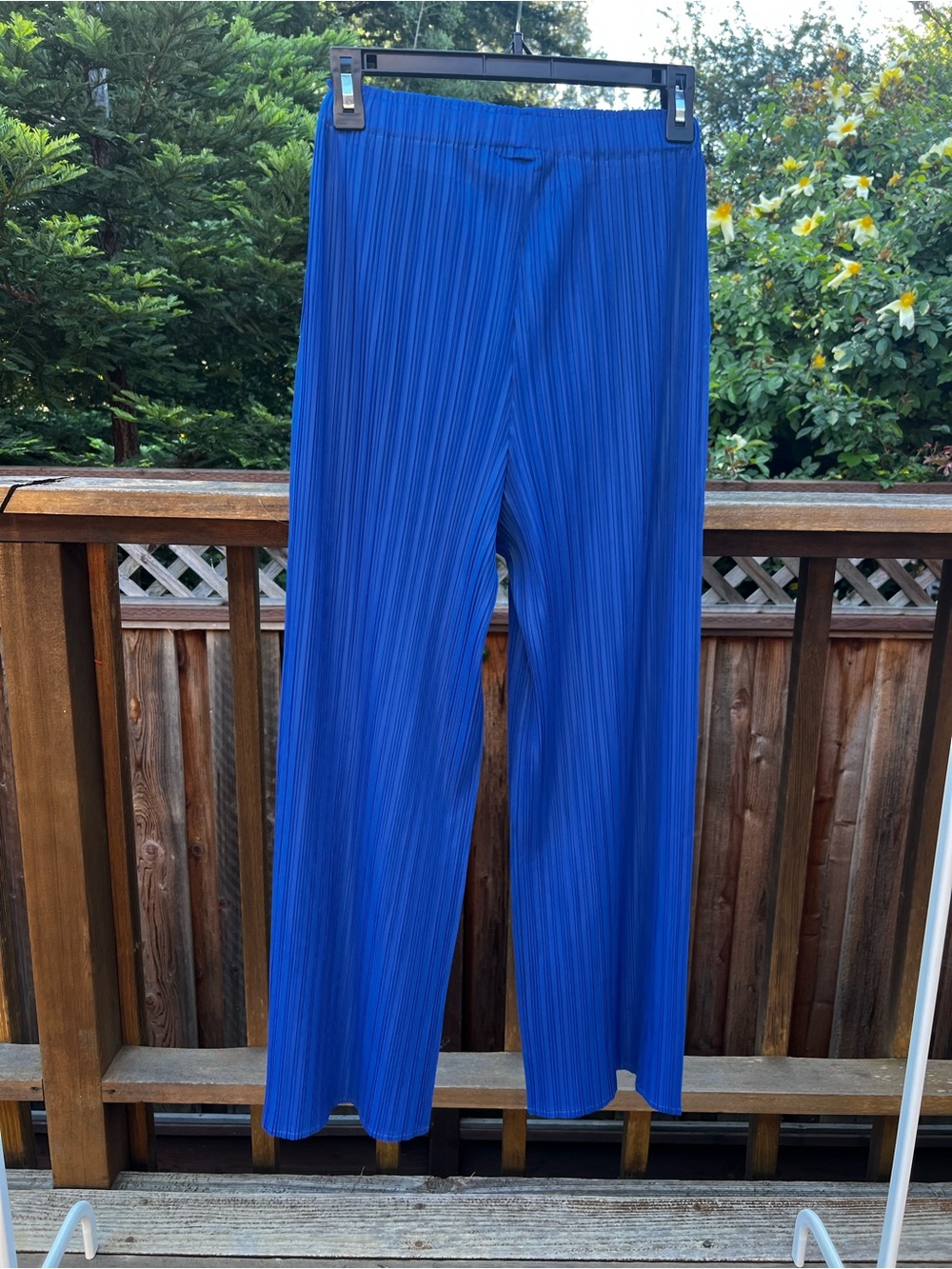 Blue Pleated straight Pants